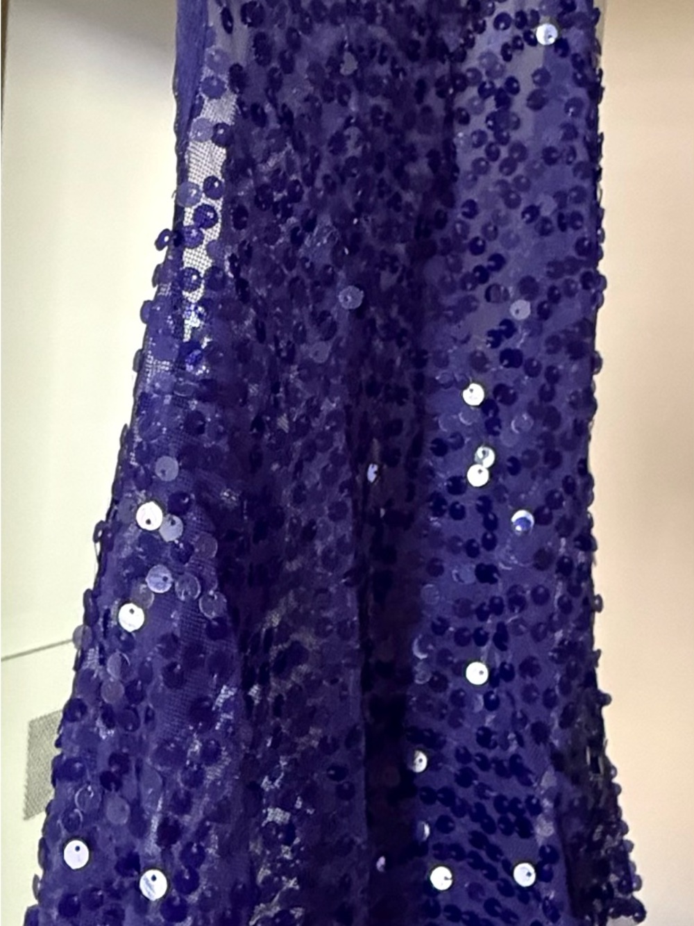 Sequined Navy Blue Evening Tank